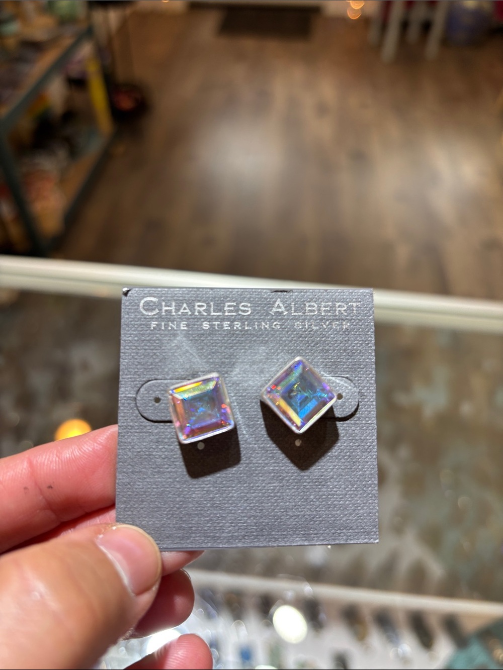 Charles Albert Mercury Mist Post Earrings